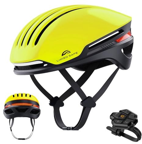LIZVIE Fahrradhelm mit Bluetooth, intelligenter Fahrradhelm für Erwachsene Männer Frauen mit eingebauten Lautsprechern, intelligenter Kommunikations-Fahrradhelms. (Fluoreszierend Gelb, M/L)