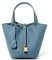 GYSMRIWG Damen-Ledertasche Taschen Pendler Mode Frauenumhängende Taschen Crossbody Taschen Eimer Taschen Echte Lederhandtaschen-Blau