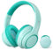 TONOSHARK Cuffie Bambini ANC, 60h Autonomia, Bluetooth Senza Fili Over-Ear con Microfono– Ideali per Casa/Scuola/Viaggi/Feste Custodia Inclusa (blu-verde)