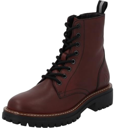 Palado Stiefeletten Damen Mileans - elegante Winter-Boots aus hochwertigem Rindsleder - leicht gefütterte Schnürstiefel mit rutschfester Sohle für Herbst & Winter Bordeaux UK5,5 - EU38