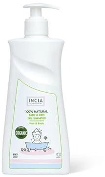 INCIA Natürliches Baby-Shampoo mit Lavendel – Für Kinder und Babys, Ohne Sulfate und Parabene, 350 ml (350ml, Gel)