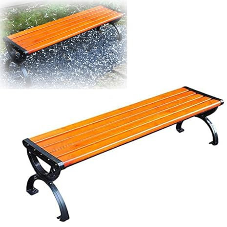 JCSRYD Rustikale Holzbank für Den Außenbereich, Stabile Bank Ohne Rückenlehne für 2 Personen, Korrosions- und Rostbeständige Parkbank für Garten, Rasen, Veranda, Park, Hinterhof(120cm/47in)