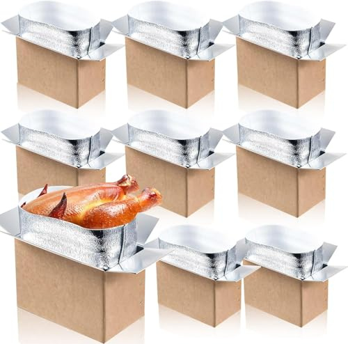 9 Pack Insulated Shipping Boxes with Foil Liner Bags | 23 x 13 x 16 cm Cold Packaging Boxes for Chilled Food and Small Parcel Delivery