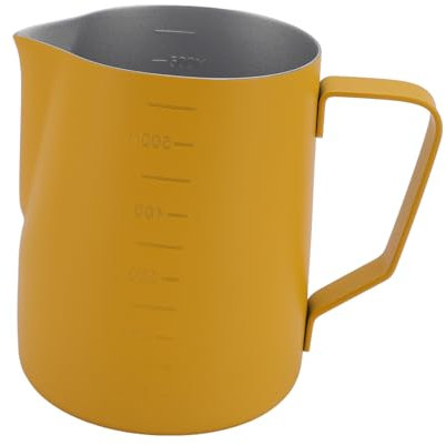 Brocca per Schiuma di Latte Accessori per caffè in Tazza Latte Art in Acciaio Inossidabile 304 Giallo (500ML)