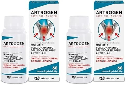 Marco Viti Artrogen Articolazioni Integratore Alimentare 60 Perle Soft gel, 98.4 grammo, 1 (Confezione da 2)