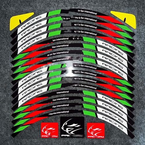 QIBBEI Felgenaufkleber Für Aprilia Für DORSODURO 750 FAKTOR Racing GPR April RSV RS4 Tuono SR50 Motorrad Rad Aufkleber Reflektierende Aufkleber(Color4)