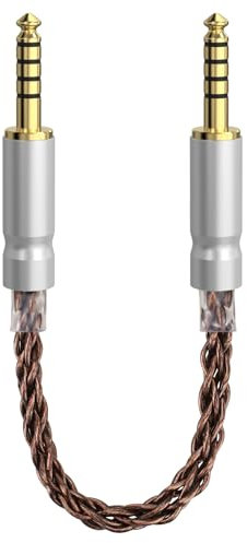 Geekria Apollo - Cable equilibrado de 4,4 mm, cable de actualización de cobre de cristal único de 5 polos macho a macho, 8 hebras 6N OCC, compatible con iFi DAC, amplificador, reproductor de música