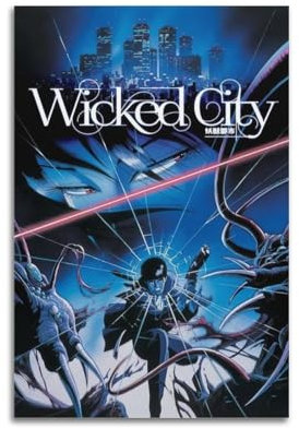 YURQWHRB Poster mit Wicked City, Leinwand, ästhetischer Einband, Vintage-Poster, dekoratives Gemälde für Zimmer, 30 x 45 cm, ungerahmter Stil