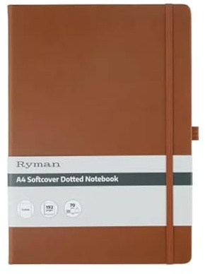 Ryman A4 Soft Cover Dotted Notebook (Tan)