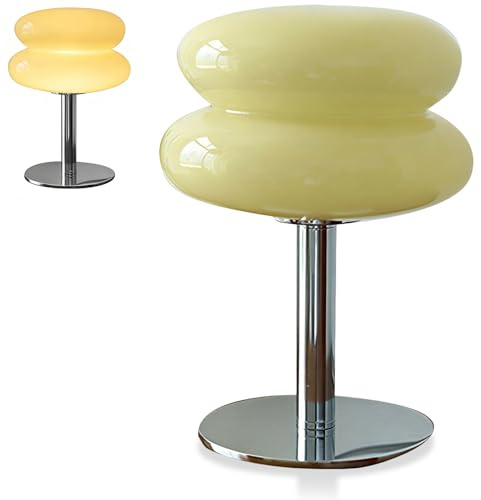 Gsycle Eiertarte Tischlampe, USB Energieeffiziente Pilz Lampe Retro Tischlampe Desk Nachtlicht Stehlampe Orange Für Schlafzimmer Im Wohnzimmer Schlafzimmer Kinderzimmer (Beige)