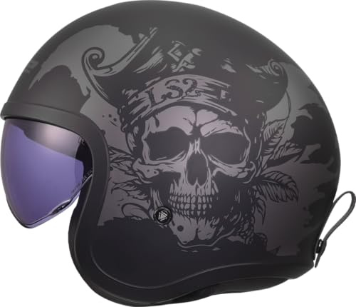 LS2, Jet Motorradhelm SPITFIRE II WILLY Black Grey, M