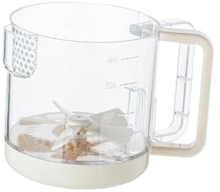 SiaBiced Manueller Eiermixer Handquirl Eierbecher Rührgerät mit Messskala Und Großem Griff für Haushalt Küche Backen Getränke, milchig