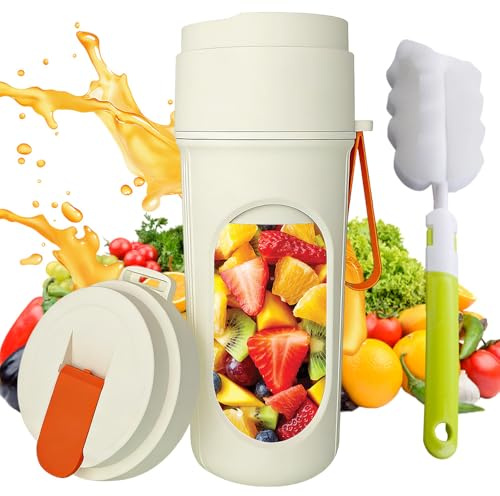 CLIUNT Mixeur portable 450 ml, Mini Blender USB Rechargeable, Juice Blender, Blenders smoothie portable avec 12 lames, pour voyage, bureau et sport