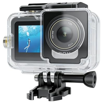 YaelHelens - Custodia impermeabile per DJI Action 4/5/6, alloggiamento subacqueo fino a 60 m con schermo in vetro temperato, custodia protettiva per immersioni in materiale PC con adattatore di