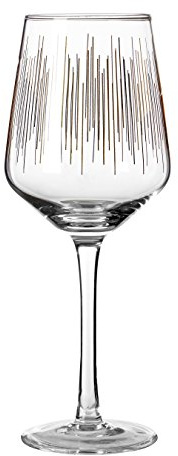 Premier Housewares DECO Wine Glasses, Gold, 9 x 9 x 22 cm, Set of 4