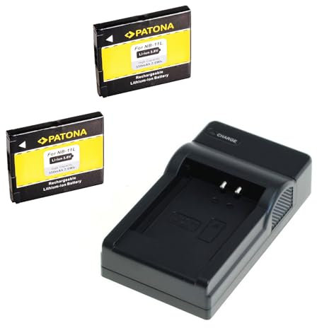 bg-akku24 Lot de 2 Batteries et Chargeur pour Canon Ixus 125 HS, 132, 135, 140, 145, 147, 150, 155, 160, 165, 170, 172, 175, 182, 185, 190, 240 HS, 265 HS, 275 HS, 285 HS