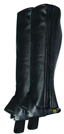 Rhinegold 0 Leather 1/2 Chaps-Large-Black Gamaschen, Schwarz, L
