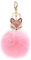 Schlüsselanhänger Süß Plüsch Ball Taschenanhänger Strass Fuchs Weich bommel Keychain Elegant Plüsch-Kugel Auto-Anhänger Pompom Glitzer Schlüsselring Handtaschenanhänger (# 5)