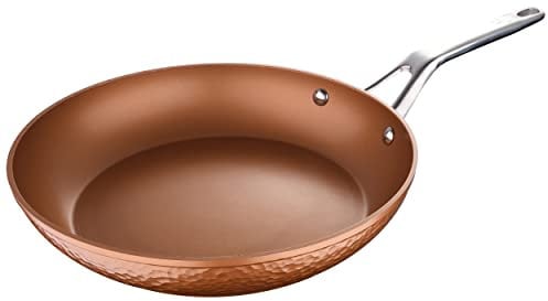 San Ignacio Origen - Sartén de 28cm - Fabricado en Aluminio Forjado - Interior Whitford - Exterior Pintura Resistente Al Calor En Cobre - Punto de Inducción - Mango De Acero Inoxidable