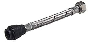 Flexible Tap Hose Connector Pack of 2 - Compression or Push Fit or Push Fit with isolating Valve 300mm Long (15mm Pushfit x 1/2F x 300mm Long)