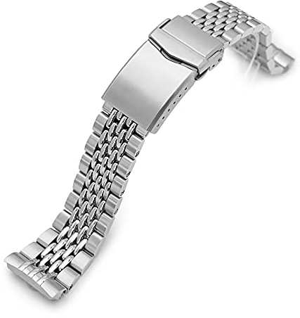 22mm Goma BOR Uhrenarmband kompatibel mit Seiko Neue Turtles SRP777, 2-Tone Brushed und Polished