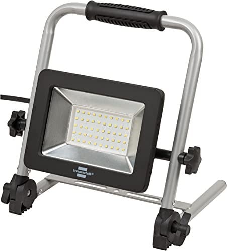 Brennenstuhl LED Baustrahler EL 4050 M (50W, 4500lm, 6500K, IP65, LED Arbeitsstrahler mit 1,5m Kabel, klappbares Gestell)