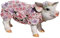 OF Gartenfiguren süsses Schwein mit Blumen verziert - Gartenfigur Ferkel Deko für außen Tiere groß (Schwein stehend)