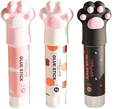DUESI Cute Cat Paw Glue Stick Original Washable Solid Glue Stick Kids Craft School,10cm in length