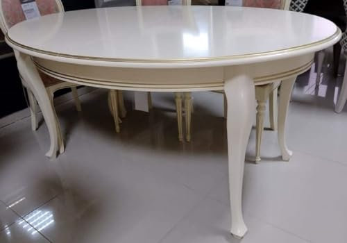 Casa Padrino Luxus Jugendstil Esstisch Cremefarben/Gold 160-360 x 110 x H. 78 cm - Ovaler Ausziehbarer Massivholz Esszimmertisch - Barock & Jugendstil Esszimmer Möbel