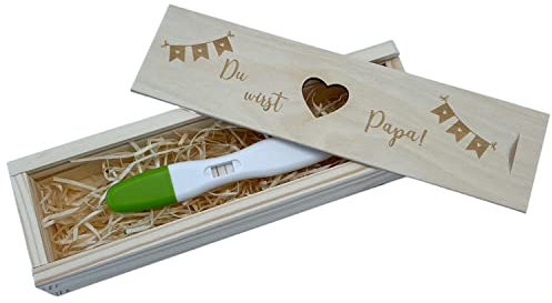 Schwangerschaftsverkündung - Holzschachtel für Schwangerschaftstest I Du wirst Papa Überraschung I Geschenkbox Schwangerschaft verkünden I Wir bekommen ein Baby Überraschungsbox
