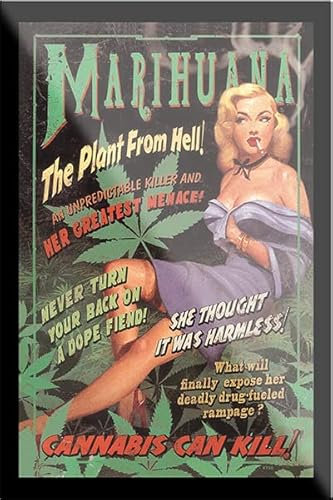 schilderkreis24 –Abbildung “Marihuana“ Magnet Abbildung Bild Personen Pin Up Deko Kühlschrankmagnet Humor Geschenkidee Geburtstag Weihnachten 9x6 cm