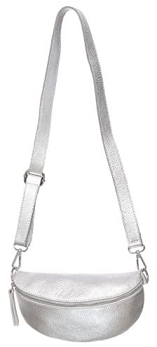 Zwillingsherz Bauchtasche mit Reißverschluss 100% Echtleder – Hochwertige Damen Bauchtasche Crossbag klein und elegant - Schultertasche Bauchtasche
