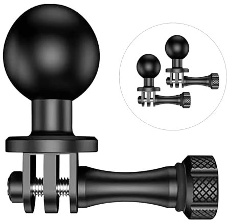 iHYTOON 2,5 cm Kugelhalterungsadapter für Garmin/Akaso/GoPro Hero Sport-Kamera, Halterung kompatibel mit RAM-Halterungen, 360 Grad drehbare Kugelkopfhalterung B Größe (R15) *2