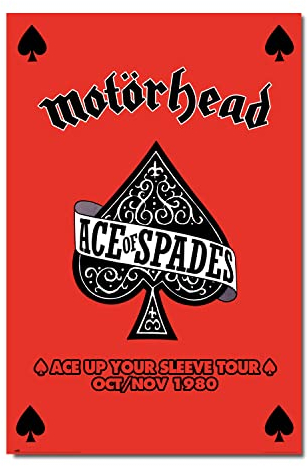 Heavy Metal Poster - Motorhead Ace Up Your Sleeve Tour - Deko Wohnzimmer oder Deko Schlafzimmer - Zimmer Deko - Größe : 61 x 91, 5 cm - Rock Fanartikel - Offizielle Lizenz