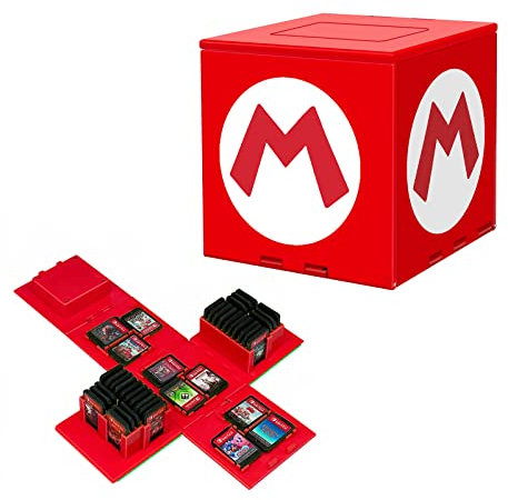 Kakbrt Boîte de Rangement pour Cartes de Jeu Switch Game Card,Peut contenir jusqu'à 41 Jeux Système de Rangement de Protection Organisateur de Cartes de Jeu Étui Rigide (M Rouge)