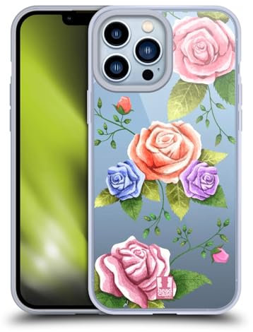 Head Case Designs Rosa Fiori Organici 2 Custodia in Gel [Protezione di Grado Militare] Compatibile con Apple iPhone 13 PRO Max E Compatibile con MagSafe