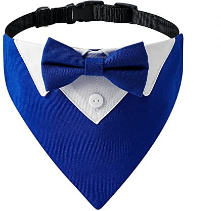 Hunde-Smoking-Fliege, formelles Hund Smoking Bandana Halsband, verstellbares Hunde Smokinghalstuch mit Fliege für Hunde und Katzen