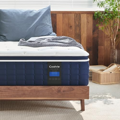Coolvie Twin XL Matratze 30,5 cm, mittelfeste XL-Doppelmatratze in einer Box, Hybrid-Taschenfedern mit Memory-Schaum, kühlerer Schlaf mit Druckentlastung und Unterstützung