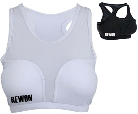 REWON Brustschutz Kampfsport Damen Soft Schalen fur Kickboxen Karate Taekwondo Kwon Boxen Muay Thai MMA - Damen-Sport-BH zum Schutz