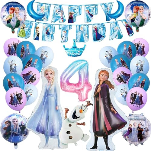 Frozen Palloncini, 30 Pezzi Decorazione di Compleanno Palloncino Frozens, Froze Palloncini Compleanno, Elsa Principessa Foil Palloncini, Froze Festa A Tema Palloncini, per Compleanno Bambini 4 Anni