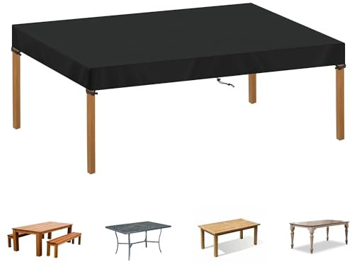 SIMPHAUS Housse de Plateau de Table Housse Protection Table de Jardin Exterieur Housse de Protection Salon de Jardin Imperméable Tissu Oxford 420D Coupe-Vent Protection Meuble Extérieur 180x90x15cm