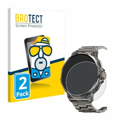 brotect Screen Protector Anti-Glare compatible with Tesofit Smartwatch 1.85 (round) (2 Pack) Screen Protector Matte, Protection Film