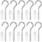 HATANSE 10 Pièce Crochets à Visser Inox M6 x 80 mm Lourde Crochets à Vis en Métal Grand Screw in Hooks Plafond Vis pour Hamacs, Auvents, Fauteuils Suspendus, Chaises à bascule, Câble fixe, Argenté