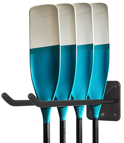 Antidious Kayak Paddles Storage Rack, Garage Metal Oars holder for up to 6 paddles Storage with Non-scratch Grip