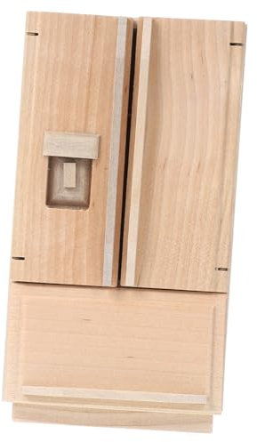 GLSTOY Mini Nevera De Juguete para Casa De Muñecas Accesorio De Decoración De Cocina Miniatura Modelo De Refrigerador Sin Pintar para Escenas rol