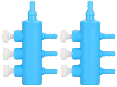 3 Way Gang Valve For Aquarium Air Pump, 2pcs Fish Tank Air Splitter Air Pipe Distributor Aquarium Oxygen Pump Adapter Accessory 2pcs Fish Tank (One minute and three)
