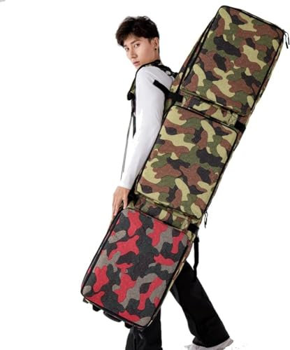 Snowboardtasche mit Rädern | wasserdichte Snowboard-Radtasche – passend für bis zu 2 Boards oder 2 Sets Skier | Snowboard- und Stiefeltasche für Herren/Damen