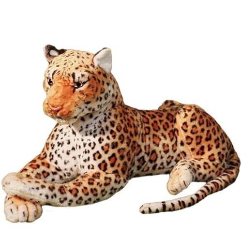 TOPLITHE Simulation Eines Geparden Kuscheltiere, Lebensechte Afrikanische Leoparden Kuscheltiere Flauschiges Plüschkissen Umarmungskissen Geschenke for Jungen Mädchen Heimdekoration(110CM/43IN)