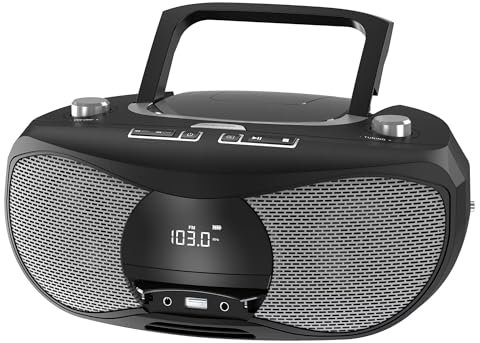 LONPOO Lettore CD portatile, lettore CD compatibile con CD-R/RW/WMA e MP3, lettore CD Bluetooth 5.3, USB, CA/Batteria