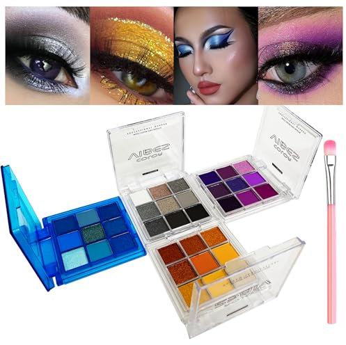 9 Farben professionelle Make-up Schattenpalette, rosa Farbe Make-up Palette, Glitter Matte Schimmer Metallic pigmentierte Make-up professionelle Palette (36 Farben - 4 thematische Farbserien)